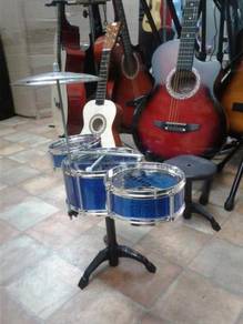 Drum Set 3 pcs Blue with stool