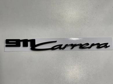 Porsche 911 Carrera Emblem Logo Wording Metal