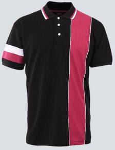 Baju Tshirt kolar POLO Lacoste Black/Fuchia/White