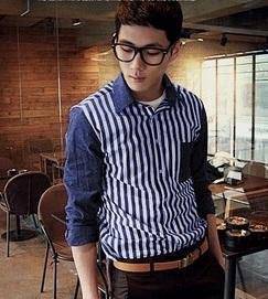 X0524 KEMEJA BIRU BLUE FORMAL CASUAL MAN SHiRT