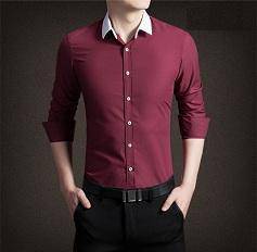 X5120 DARK RED FORMAL BUSINESS LONG SLEEVE SHiRT