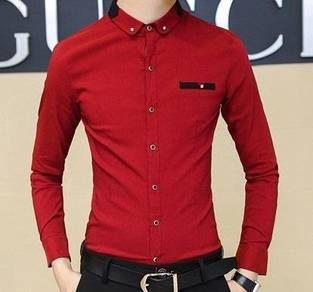 X5061 KEMEJA MERAH RED FORMAL LONG SLEEVE SHiRT