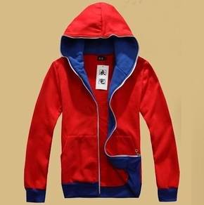 [05.05] Color Zip Sweater Hoodie Red Blue Jacket