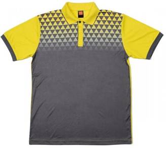 Baju Tshirt kain Jersi Microfiber Dark Grey/Yellow