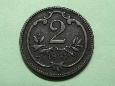 Austria 2 Heller 1897
