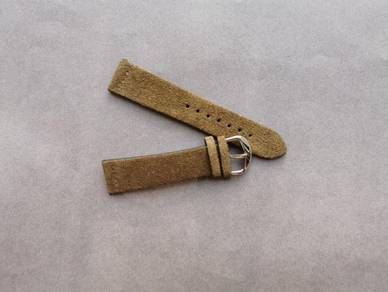 Italian Suede leather Military Green Watch Strap