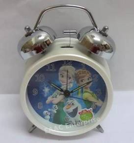 Cute Frozen Beige Twin Bell Alarm Clock