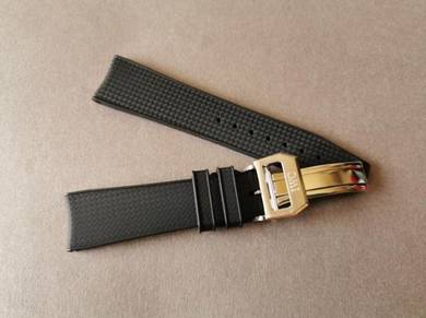 IWC 22mm Black Rubber Watch Strap