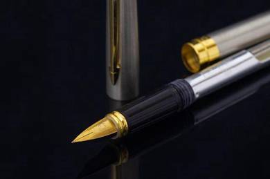 Antique fountain pen, silver gold color iia