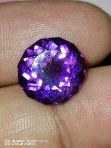 Permata kecubung fancy cut round 7.4 carat