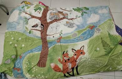 Children single quilt duvet cover forest fox
