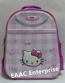 Kitty Purple Block School Bag Backpack Beg Sekolah