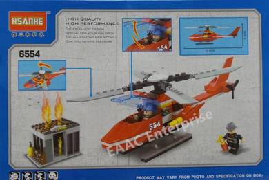 6554 Fire Fight Fire Rescue Helicopter Buildi