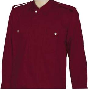 Worker Jacket Long Sleeve Maroon with Zip