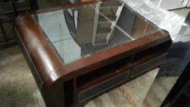 Rustica Soild Wood Glass Top Coffee Table TX250
