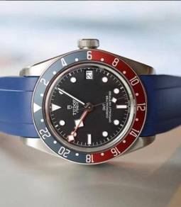 TUDOR 22mm Black Bay 41 Blue Rubber Watch Strap