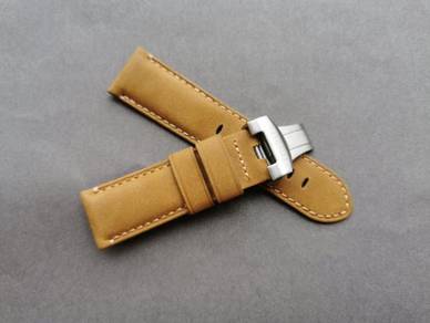 Paneraipam 24mm Cognac Color Leather Watch Strap