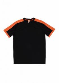 Tshirt Baju Quickdry V Neck Black/Orange QD5202