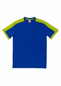 Baju Polyester Interlock V Neck Lime Green QD5208