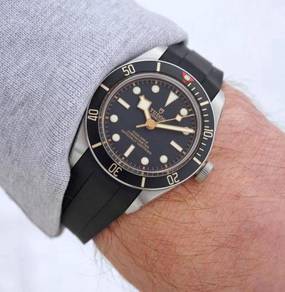 TUDOR 22mm Black Bay 41 Blue Rubber Watch Strap
