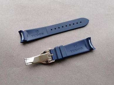 TUDOR 22mm Black Bay 41 Blue Rubber Watch Strap