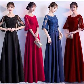 Black red blue wedding bridesmaid gown RBBD0110