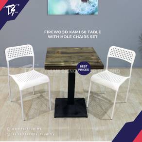 Kami Table 60X60 WITH HOLE chair 2 pcs