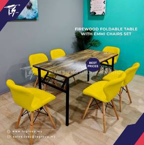 Foldable Dining Table 70X150cm and Emmi Table set