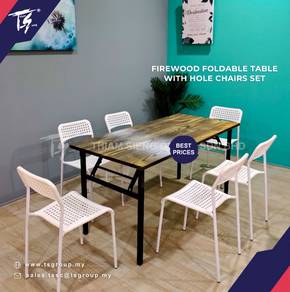 Foldable Dining Table 70X150cm and Hole Table set