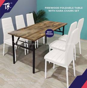 Foldable Dining Table 150x70cm and Kara Chair Set