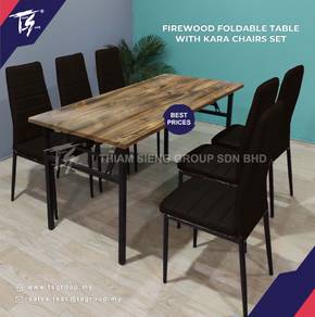Foldable Dining Table 150x70cm and Kara Chair Set