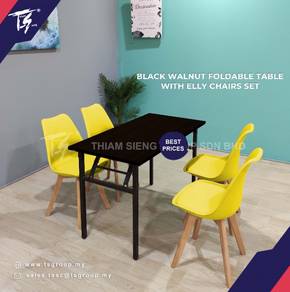 Foldable Dining Table W60xL120cm and Elly Chair