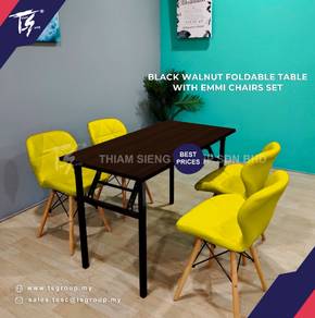Foldable Dining Table W60xL120cm and Emmi chair