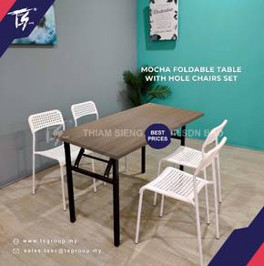 Foldable Dining Table W60xL120cm and Hole chair