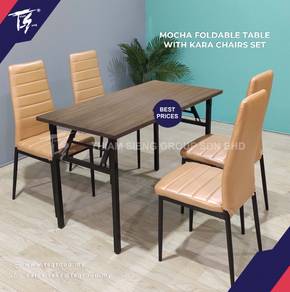 Foldable Dining Table W60xL120cm And Kara Chair