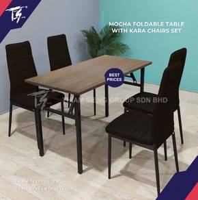 Foldable Dining Table W60xL120cm And Kara Chair