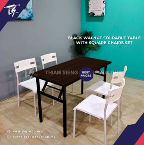 Foldable Dining Table W60xL120cm and Square chair