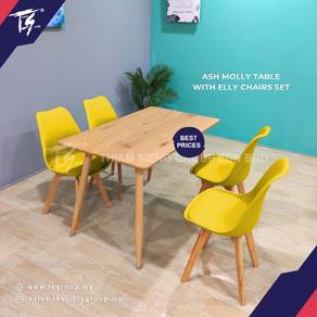 MOLLY TABLE - 70x120CM+ELLY chair 4pcs