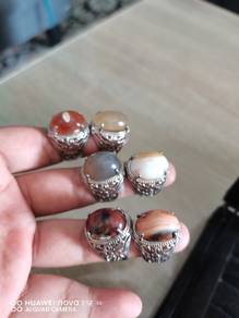 Cincin akik 6 biji skali jalan