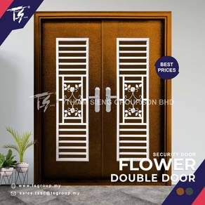 Flower Double White Frame Security Door