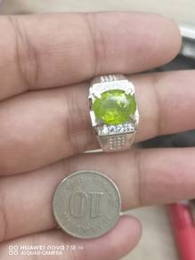 Cincin perak permata peridot 5