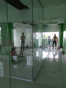 DINDING GLASS WALL l kalis pecah 12mm