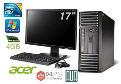 acer s670 c2d PC + 17 monitor Office Study PC set