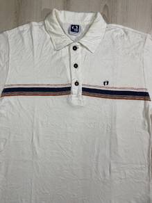 Hang Ten White Collar Tee #X1 Used