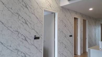 WALL PAPER INSTALL l pasang kertas dinding
