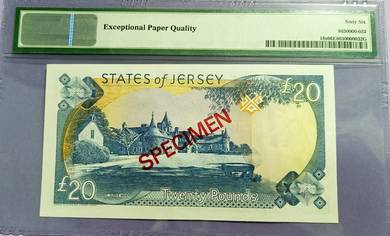 Jersey, State of Jersey £20 SPECIMEN 1989 PMG66EPQ