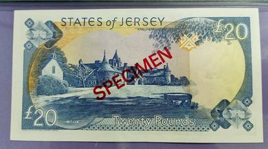 Jersey, State of Jersey £20 SPECIMEN 1989 PMG66EPQ
