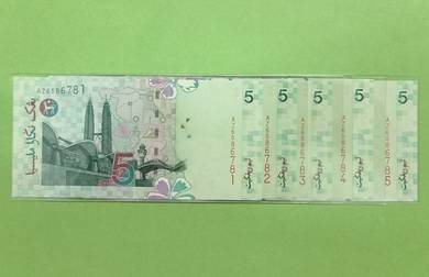 Set 5 keping RM5 siri ke-11 Zeti R/N kertas UNC