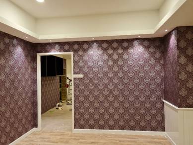 PASANG WALLPAPER l labour wallpaper install