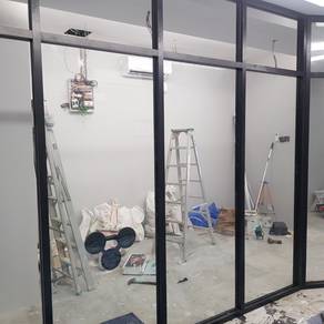 INSTALL DINDING KACA l glass wall install